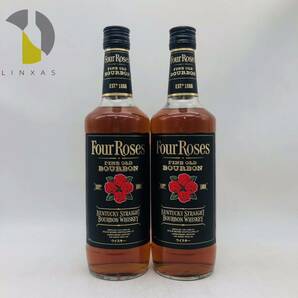 1円〜【未開栓】Four Roses（フォアローゼズ）ブラックラベル 40% 700ml 2本セット WH47331の画像1