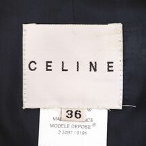 4-ZB007 セリーヌ CELINE ウール パイピング ジャケット インディゴ 36 ヴィンテージ レディース_画像6