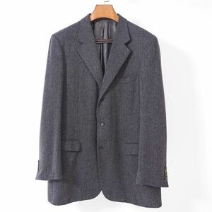 2202040 ブリオーニ Brioni イタリア製 最高級カシミア ジャケット グレー ヘリンボーン 54 メンズ