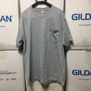 GILDAN スポーツグレー Lサイズ 灰色 半袖無地Tシャツ ポケット付き 6.0oz ギルダン