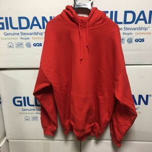 GILDAN レッド XL 赤 プルオーバー 8.0oz スウェット パーカー カブリパーカー フーディー ギルダン 無地 長袖 裏起毛 フード