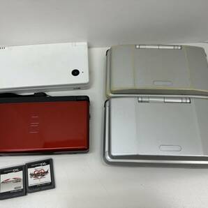 (管A21907)【携帯ゲーム機】Nintendo 初代DS DSLite DSi 4台セット ソフト2本付 画面割れ 液晶不良 不動品含 任天堂 中古現状品 ジャンクの画像1