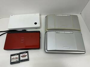 (管A21907)【携帯ゲーム機】Nintendo 初代DS DSLite DSi 4台セット ソフト2本付 画面割れ 液晶不良 不動品含 任天堂 中古現状品 ジャンク