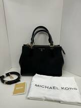 (管24428)【MICHAEL KORS マイケルコース】2wayバッグ MARILYN マリリン サッチェル ミディアム ブラック レザー 30S2G6AS2L 現状品_画像1