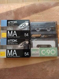 新品TDK カセットテープ METAL メタルポジション４本　ハイポジション１本 他１本 　　 オマケで中古クリーニングセット