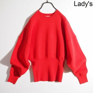 M7322P　▼Acne Studios アクネストゥディオズ▼　ビッグドルマンスリーブ ウエストリブ ニットスウェット レッド S 赤 秋～春先 rb mks