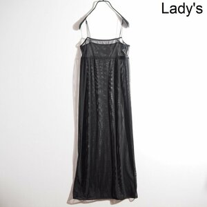 M6017P ▼e YO BIOTOP Lingerie ヨービオトープ▼ sheer cami long dress シアーロングワンピース ブラック 0 / ドレス 黒 春夏 rb mks