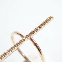 M5980P　●Hirotaka ヒロタカ●　Gossamer Vertical Diamond Bar Ring 18P 0.09ct K10YG ダイヤモンドバーリング ゴールド 8号 指輪 rb mks_画像2