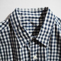 B7301P　▼PORTER CLASSIC ポータークラシック▼　ROLL UP SHIRT ロールアップシャツ ギンガムチェック M / ネイビー シーズンレス rb mks_画像5