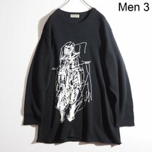 C1831P▼Yohji Yamamoto POUR HOMME ヨウジヤマモト 朝倉優佳▼ 20SS Kateki Intarsia 山本耀司柄 コットンニット ブラック 3 春夏 rb mks_画像1