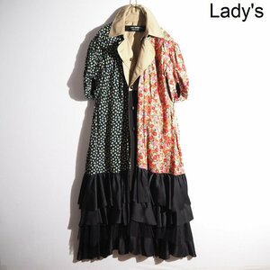 J6551P　▼JUNYA WATANABE ジュンヤワタナベ▼　19AW トレンチコート ワンピース ドッキング リバーシブル 花柄 切り替え S 春～秋 rb mks