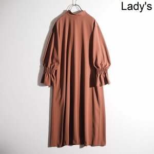 M8053P VADORE Adore V задний атлас жоржет с высоким воротником gya The - рукав One-piece Brown 38 платье весна осень rb mks