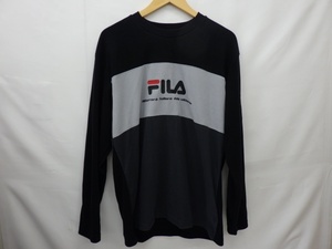 FILA filler free strainer pants top and bottom set L size black 203116G-A men's secondhand goods 240311