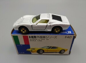 【青箱トミカ】F40-1　ランボルギーニ　ミウラSV　“真空メッキちりめん（マット）”　1/62スケール【伊勢丹特注】