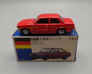 【青箱トミカ】F43-2　BMW 320i　“ALPINA 金タンポ”　1/62スケール
