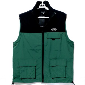 特価/未使用【サイズ=L】メンズ/裏地無し/ナイロン/ベスト/胸囲=96～104cm/green×black