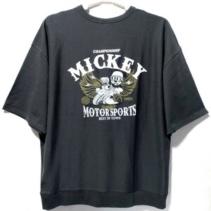 特価/未使用【サイズ=4L(3XL)】Disney/Mickey/ディズニー/ミッキー/メンズ/半袖/プルオーバー/胸囲=110～118cm/charcoal②