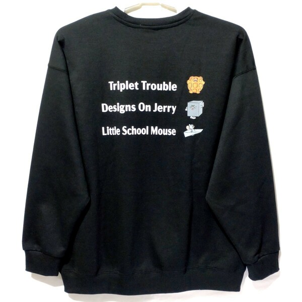 特価/未使用【サイズ=3L(2XL)】TOM and JERRY/トムとジェリー/レディス/ポンチ生地/スウェット/トレーナー/胸囲=100~108cm/black