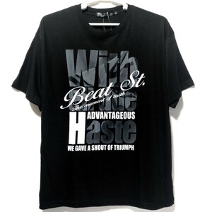 特価/未使用【サイズ=4L(3XL)】英字プリント/メンズ/半袖/Tシャツ/胸囲=110～118cm/black②