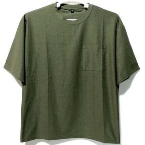 特価/未使用【サイズ=M】 ノーブランド/メンズ/ポケット付き/半袖/ドライTシャツ/胸囲=88～96cm/khaki