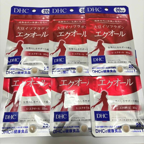 DHC 大豆イソフラボン エクオール20日分6袋セット 未開封品 サプリメント