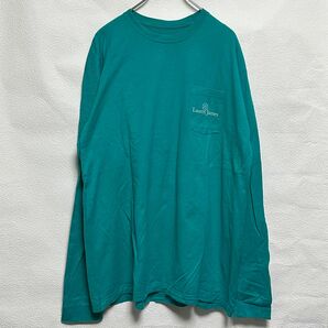 古着 Lauren James ローレンジェームス 長袖Tシャツ 胸元ポケット XL エメラルドグリーン Used