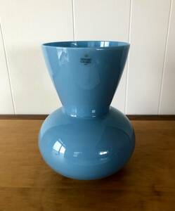 1960’s〜70’s Denmark Holmegaard VINTAGE Blue Glass Flower base ガラス花瓶 ミッドセンチュリー モダン オブジェ アート コレクション