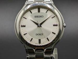 【中古 稼働品】 SEIKO (セイコー) DOLCE (ドルチェ) 8J41-0A10 3針 メンズ クォーツ 電池交換済 腕時計 現状品 (k-0546)