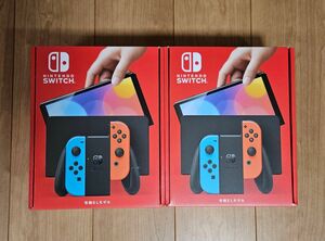 [2台･印無･新品] Nintendo Switch 有機ELモデル ネオンブルー ネオンレッド