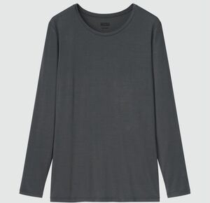 ＸＬサイズ【ユニクロ】ヒートテッククルーネックT（長袖）（カラー: 08 DARK GRAY）