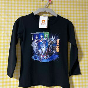 １１０ｃｍ　ウルトラマン　実写プリント 長袖Ｔシャツ　黒