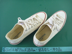  Converse sport shoes white × red 25.0cm secondhand goods chronicle name less present condition delivery beautiful goods 