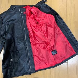 本革 シングル レザージャケット Lサイズ シングルライダース 革ジャン 本革ジャケット ブラック リプロダクト ライダースジャケット の画像5