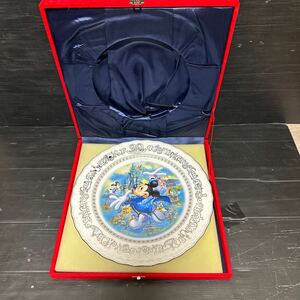  Disney { unused goods }TDR Disney Land 20 anniversary commemoration plate . plate limitation 3000 in the case rare valuable goods year plate 