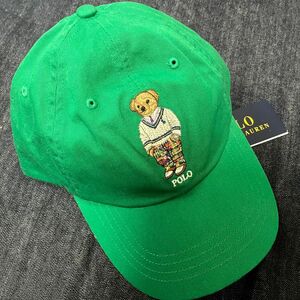 ポロベア　キャップ　POLO RALPH LAUREN ポロ・ラルフローレン　くま　帽子　緑　グリーン CAP