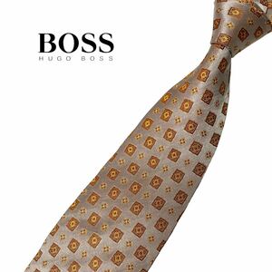 HUGO BOSS necktie square pattern floral print Hugo Boss USED used m850