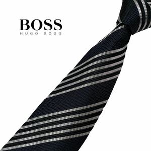 HUGO BOSS necktie reji men taru pattern stripe pattern Hugo Boss USED used m858