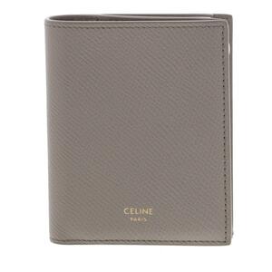 ★美品★CELINE セリーヌ 財布 コンパクトウォレット 10E493BEL.10BL Gray RS グレインドカーフスキン ぺブル