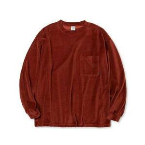 ※新品未使用 CALEE キャリー VELOUR DROP SHOULDER L/S CS ベロアドロップショルダーＴシャツ VERMILION