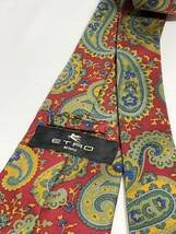 エトロ ETRO ネクタイ レッド系　ペイズリー柄　送料185円（追跡付）　ブランドネクタイ_画像4