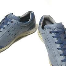 良品 ECCO GOLF エコー スパイクレス ゴルフシューズ 27.5cm◎STREET RETRO DENIM◎デニム色 天然皮革 レザー製_画像3