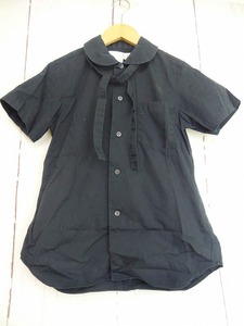 COMME des GARCONS SHIRT コムデギャルソン シャツ 半袖丸衿シャツ ブラック 綿100% S H17018