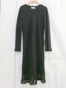 robe de chambre COMME des GARCONS ローブドシャンブル コムデギャルソン ドッキングワンピース ブラック ポリエステル RO-040080 AD1993