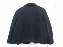 tricot COMME des GARCONS トリココムデギャルソン リボン柄テーラードジャケット ネイビー 裏無しジャケット TC-T018 AD2008_画像3