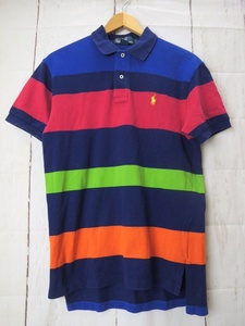 POLO RALPH LAUREN ポロ ラルフローレン ボーダーポロシャツ S 100%COTTON Made in China