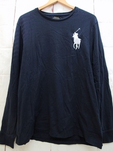 POLO RALPH LAUREN ポロ ラルフローレン 長袖カットソー L 180/100A ネイビー ビッグポニー 710766452008 Made in Indonesia