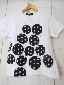 BLACK COMME des GARCONS ブラックコムデギャルソン 半袖Tシャツ S ホワイト 1A-T006 AD2018 綿100% Made in Japan