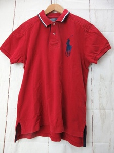 POLO RALPH LAUREN ポロ ラルフローレン ポロシャツ L CUSTOM FIT ビッグポニー KK-RL-KM0272 レッド 綿100% 中国製