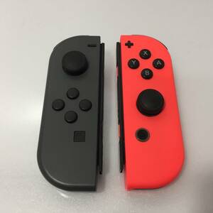 ｇ170203 【ジャンク】ニンテンドースイッチ Joy-Con (L)グレー /(R)ネオンレッド