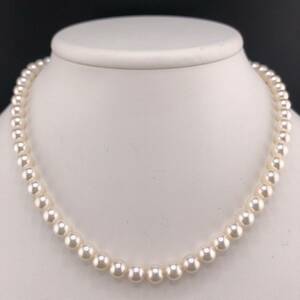 E02-6531 アコヤパールネックレス 6.5mm~7.0mm 41cm 30g ( アコヤ真珠 Pearl necklace SILVER )